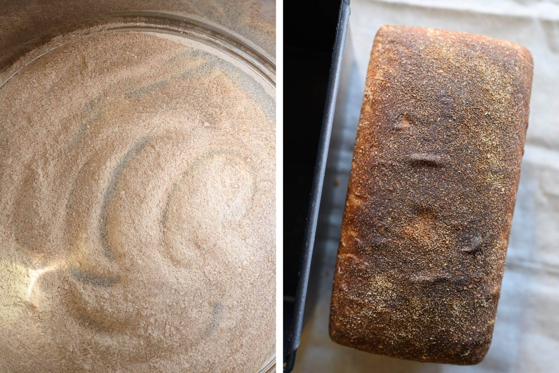 Sifting bran and fully baked crust