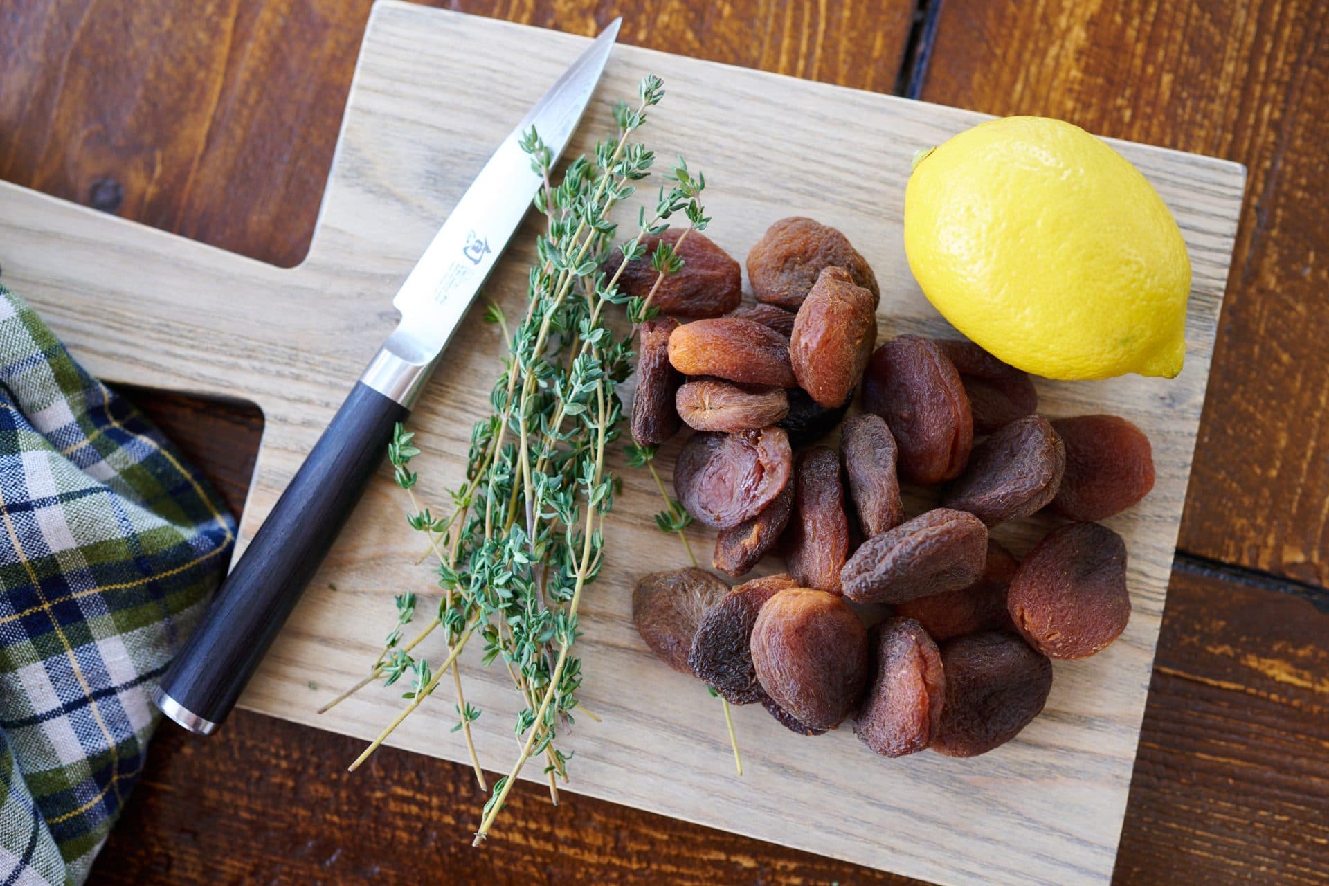 Dried apricots, thyme, and lemon