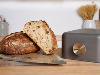 Loaf of sourdough bread baked with the Baking Shell