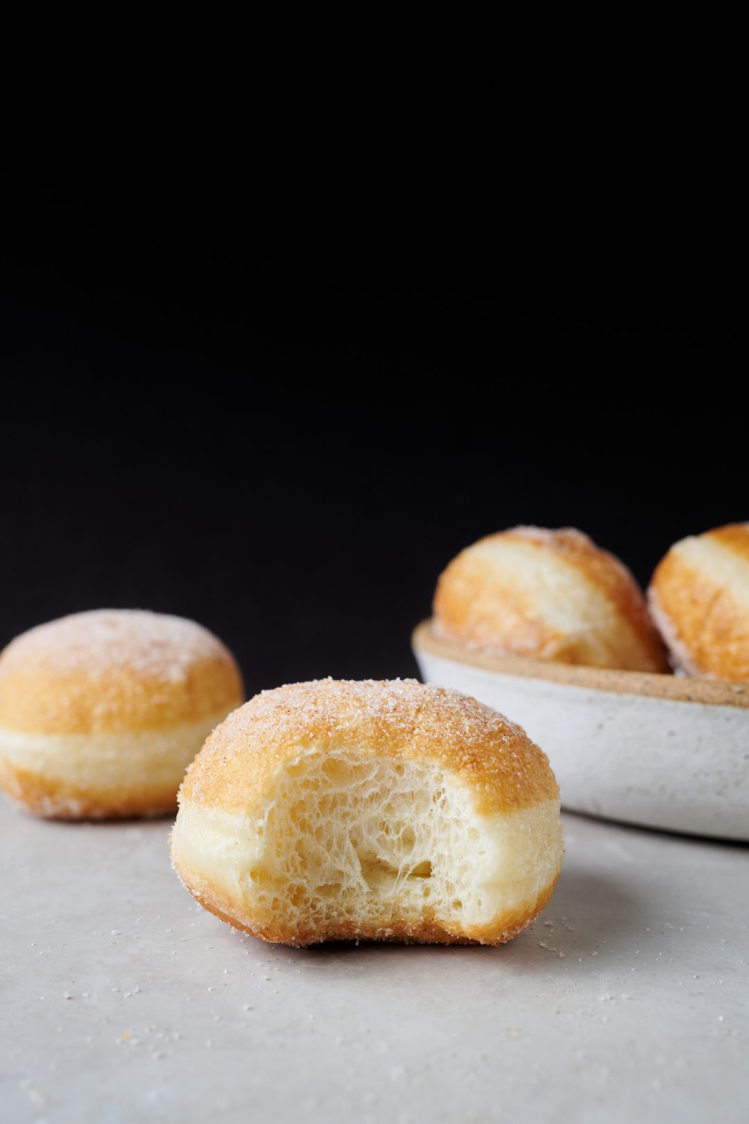 Naturally leavened bomboloni.