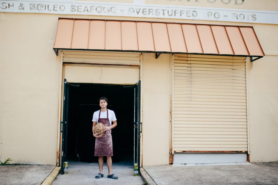 Graison Gill outside Bellegarde Bakery