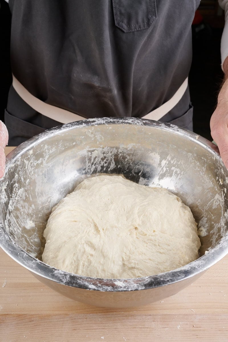 And the end of mixing bread dough by hand.