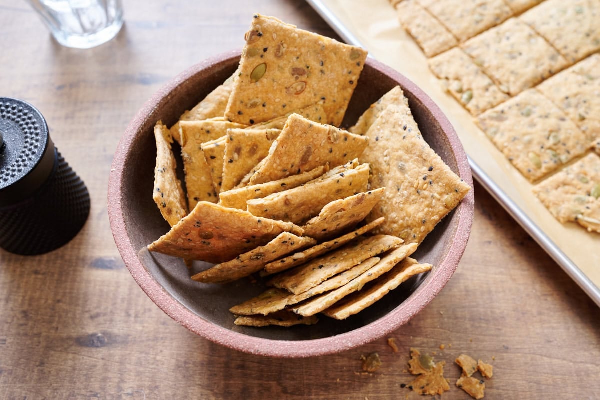 Seeded Sourdough Discard Crackers